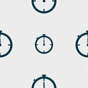 Timer sign icon. Stopwatch symbol.. Seamless abstract background with geometric shapes. illustration