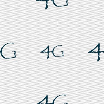 4G sign icon. Mobile telecommunications technology symbol. Seamless abstract background with geometric shapes. illustration