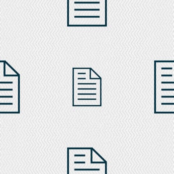 Text file sign icon. File document symbol. Seamless abstract background with geometric shapes. illustration