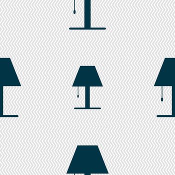 Lamp icon sign. Seamless abstract background with geometric shapes. illustration