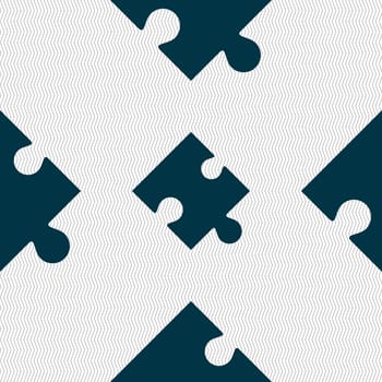 Puzzle piece icon sign. Seamless abstract background with geometric shapes. illustration