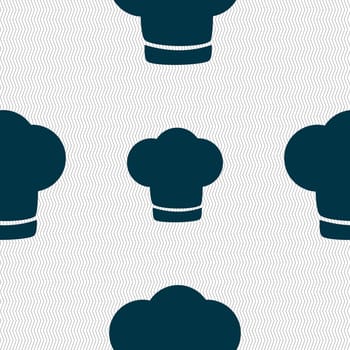 Chef hat sign icon. Cooking symbol. Cooks hat. Seamless abstract background with geometric shapes. illustration