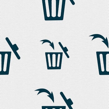 Recycle bin sign icon. Seamless abstract background with geometric shapes. illustration