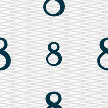 number Eight icon sign. Seamless abstract background with geometric shapes. illustration