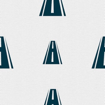 Road icon sign. Seamless abstract background with geometric shapes. illustration