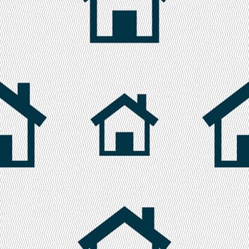 Home sign icon. Main page button. Navigation symbol. Seamless abstract background with geometric shapes. illustration