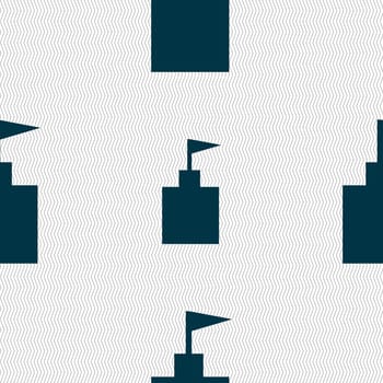 tower icon. Set Flat modern. Seamless abstract background with geometric shapes. illustration