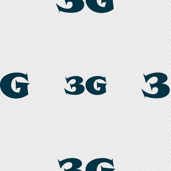 3G sign icon. Mobile telecommunications technology symbol. Seamless abstract background with geometric shapes. illustration