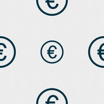 Euro icon sign. Seamless abstract background with geometric shapes. illustration