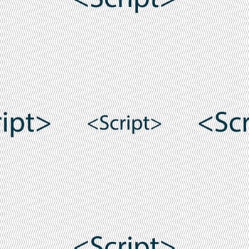 Script sign icon. Javascript code symbol. Seamless abstract background with geometric shapes. illustration