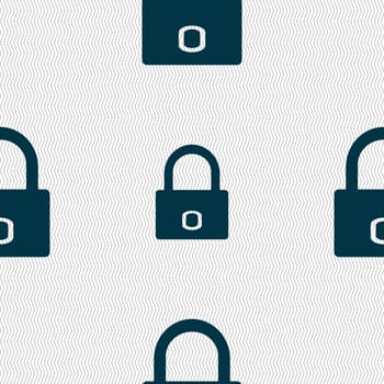 Lock sign icon. Locker symbol. Seamless abstract background with geometric shapes. illustration