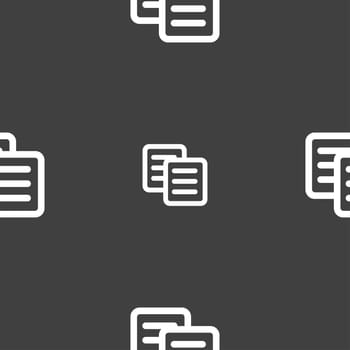 copy icon sign. Seamless pattern on a gray background. illustration