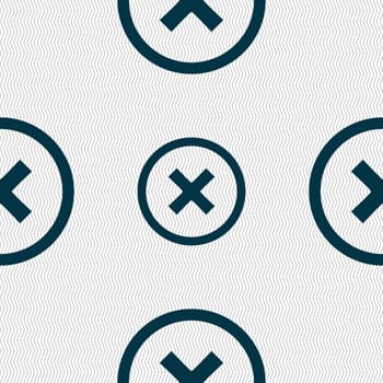 Cancel icon. no sign. Seamless abstract background with geometric shapes. illustration