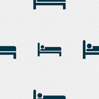 Hotel icon sign. Seamless pattern with geometric texture. illustration