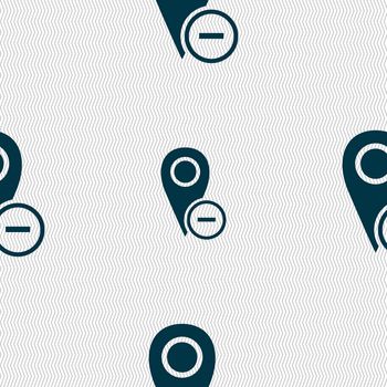 Map pointer icon sign. Seamless abstract background with geometric shapes. illustration