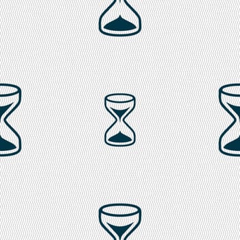 Hourglass sign icon. Sand timer symbol. Seamless abstract background with geometric shapes. illustration