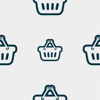 shopping cart icon sign. Seamless pattern with geometric texture. illustration