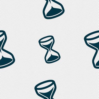 hourglass icon sign. Seamless pattern with geometric texture. illustration