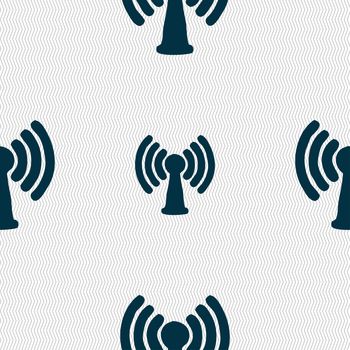 Wi-fi, internet icon sign. Seamless pattern with geometric texture. illustration