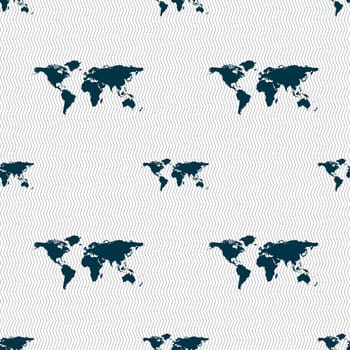 Globe sign icon. World map geography symbol. Seamless abstract background with geometric shapes. illustration