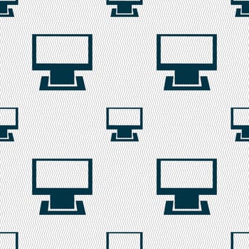 Computer widescreen monitor sign icon. Seamless abstract background with geometric shapes. illustration