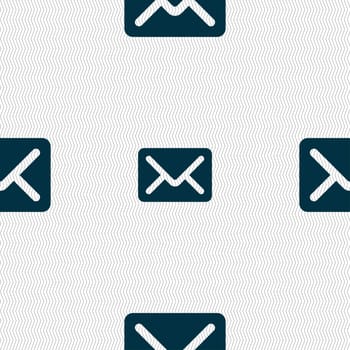 Mail, envelope, letter icon sign. Seamless pattern with geometric texture. illustration