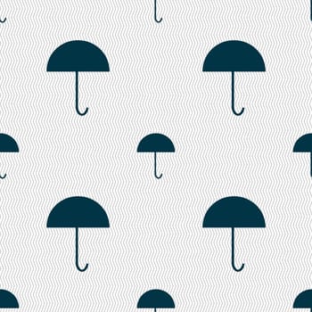 Umbrella sign icon. Rain protection symbol. Seamless abstract background with geometric shapes. illustration