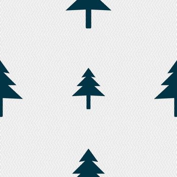 Christmas tree icon sign. Seamless pattern with geometric texture. illustration