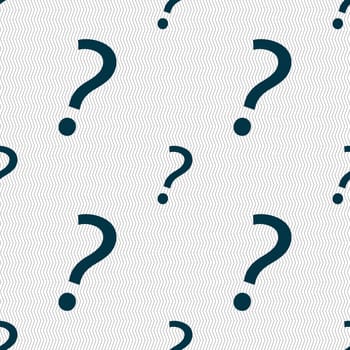 Question mark sign icon. Help symbol. FAQ sign. Seamless abstract background with geometric shapes. illustration