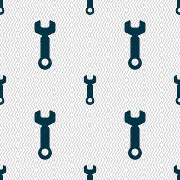 Wrench key sign icon. Service tool symbol. Seamless abstract background with geometric shapes. illustration