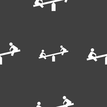 swing icon sign. Seamless pattern on a gray background. illustration