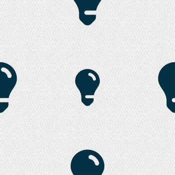 light bulb, idea icon sign. Seamless pattern with geometric texture. illustration