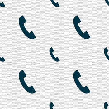 Phone sign icon. Support symbol. Call center. Seamless abstract background with geometric shapes. illustration
