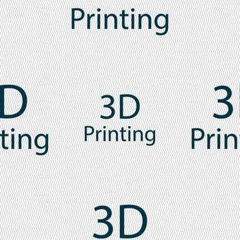 3D Print sign icon. 3d-Printing symbol. Seamless abstract background with geometric shapes. illustration