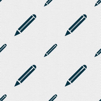 Pencil sign icon. Edit content button. Seamless abstract background with geometric shapes. illustration