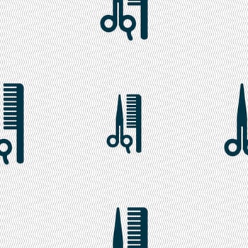 hair icon sign. Seamless pattern with geometric texture. illustration