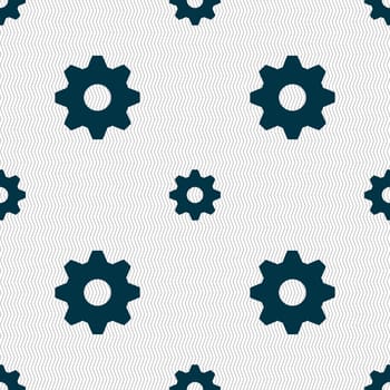 Cog settings sign icon. Cogwheel gear mechanism symbol. Seamless abstract background with geometric shapes. illustration