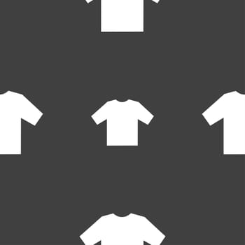 t-shirt icon sign. Seamless pattern on a gray background. illustration