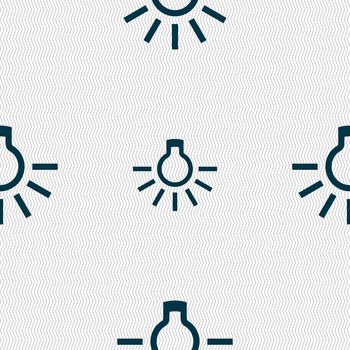 light bulb icon sign. Seamless pattern with geometric texture. illustration