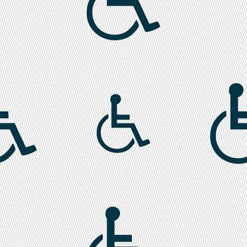 disabled icon sign. Seamless pattern with geometric texture. illustration