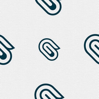 paper clip icon sign. Seamless pattern with geometric texture. illustration