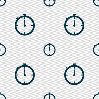 Timer sign icon. Stopwatch symbol.. Seamless abstract background with geometric shapes. illustration