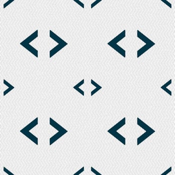 Code sign icon. Programmer symbol. Seamless abstract background with geometric shapes. illustration