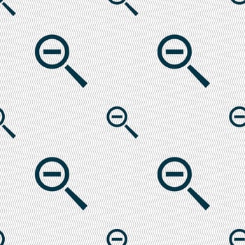 Magnifier glass, Zoom tool icon sign. Seamless abstract background with geometric shapes. illustration