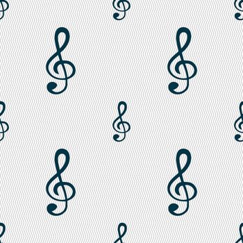 treble clef icon. Seamless abstract background with geometric shapes. illustration