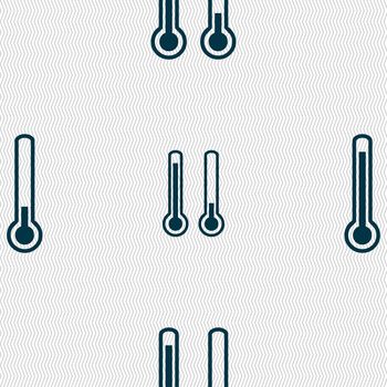 thermometer temperature icon sign. Seamless pattern with geometric texture. illustration