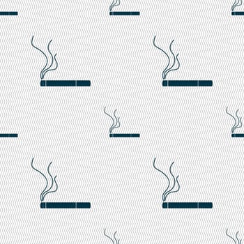 Smoking sign icon. Cigarette symbol. Seamless abstract background with geometric shapes. illustration