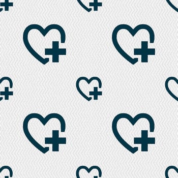 Heart sign icon. Love symbol. Seamless abstract background with geometric shapes. illustration