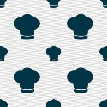 Chef hat sign icon. Cooking symbol. Cooks hat. Seamless abstract background with geometric shapes. illustration