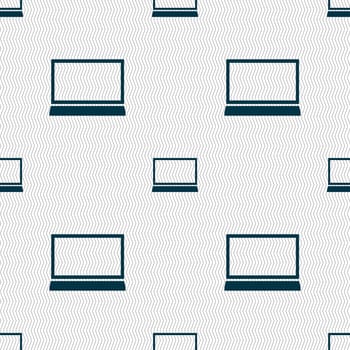 Laptop sign icon. Notebook pc symbol. Seamless abstract background with geometric shapes. illustration